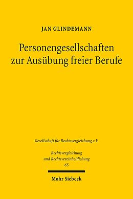 E-Book (pdf) Personengesellschaften zur Ausübung freier Berufe von Jan Glindemann