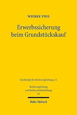 Fester Einband Erwerbssicherung beim Grundstückskauf von Wiebke Voß