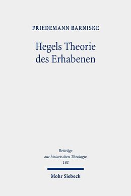 Leinen-Einband Hegels Theorie des Erhabenen von Friedemann Barniske