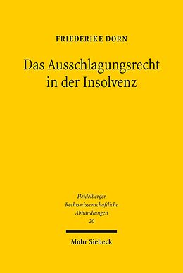 E-Book (pdf) Das Ausschlagungsrecht in der Insolvenz von Friederike Dorn