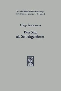 E-Book (pdf) Ben Sira als Schriftgelehrter von Helge Stadelmann