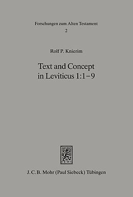 eBook (pdf) Text and Concept in Leviticus 1: 1-9 de Rolf P. Knierim