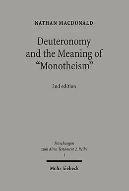 E-Book (pdf) Deuteronomy and the Meaning of 'Monotheism' von Nathan Macdonald