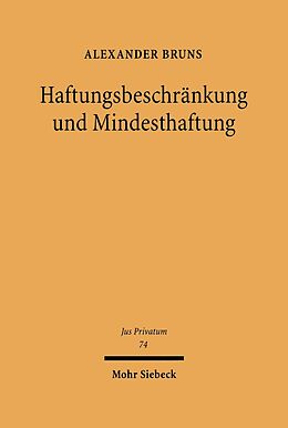 E-Book (pdf) Haftungsbeschränkung und Mindesthaftung von Alexander Bruns