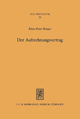 E-Book (pdf) Der Aufrechnungsvertrag von Klaus P. Berger