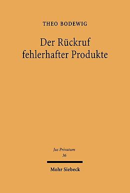 E-Book (pdf) Der Rückruf fehlerhafter Produkte von Theo Bodewig