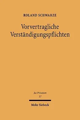 E-Book (pdf) Vorvertragliche Verständigungspflichten von Roland Schwarze