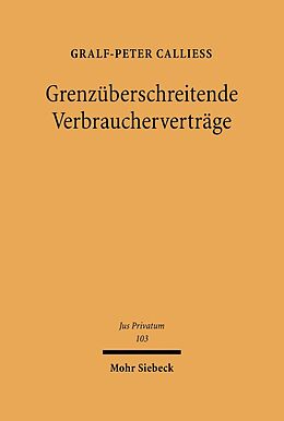 E-Book (pdf) Grenzüberschreitende Verbraucherverträge von Gralf-Peter Calliess