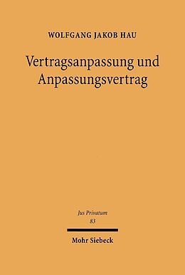 E-Book (pdf) Vertragsanpassung und Anpassungsvertrag von Wolfgang Jakob Hau