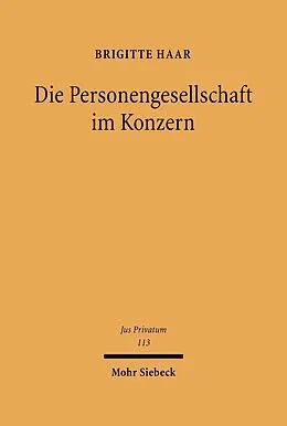 E-Book (pdf) Die Personengesellschaft im Konzern von Brigitte Haar