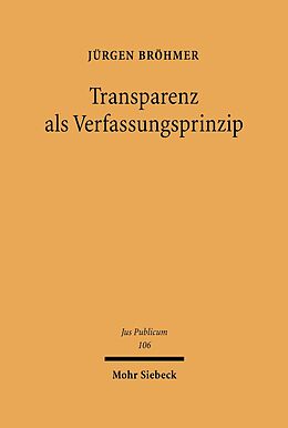 E-Book (pdf) Transparenz als Verfassungsprinzip von Jürgen Bröhmer