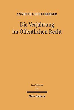 E-Book (pdf) Die Verjährung im Öffentlichen Recht von Annette Guckelberger