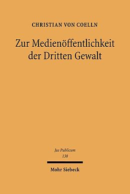 E-Book (pdf) Zur Medienöffentlichkeit der Dritten Gewalt von Christian von Coelln