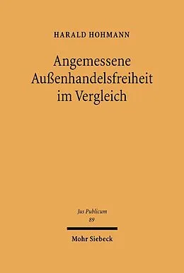 E-Book (pdf) Angemessene Außenhandelsfreiheit im Vergleich von Harald Hohmann