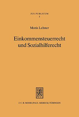 E-Book (pdf) Einkommensteuerrecht und Sozialhilferecht von Moris Lehner