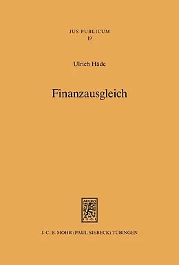 E-Book (pdf) Finanzausgleich von Ulrich Häde