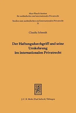 E-Book (pdf) Der Haftungsdurchgriff und seine Umkehrung im internationalen Privatrecht von Claudia Schmidt
