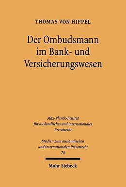 E-Book (pdf) Der Ombudsmann im Bank- und Versicherungswesen von Thomas von Hippel