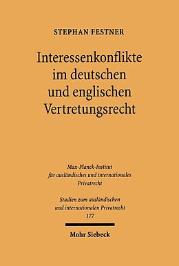 E-Book (pdf) Interessenkonflikte im deutschen und englischen Vertretungsrecht von Stephan Festner