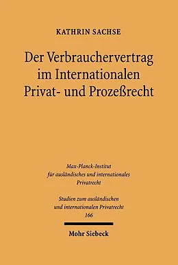 E-Book (pdf) Der Verbrauchervertrag im Internationalen Privat- und Prozeßrecht von Kathrin Sachse