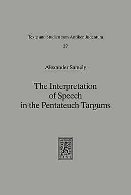 eBook (pdf) The Interpretation of Speech in the Pentateuch Targums de Alexander Samely