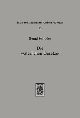 E-Book (pdf) Die 'väterlichen Gesetze' von Bernd Schröder