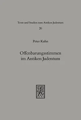 E-Book (pdf) Offenbarungsstimmen im Antiken Judentum von Peter Kuhn