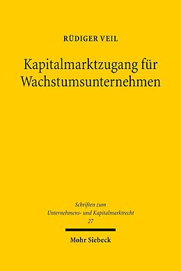 E-Book (pdf) Kapitalmarktzugang für Wachstumsunternehmen von Rüdiger Veil
