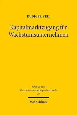 E-Book (pdf) Kapitalmarktzugang für Wachstumsunternehmen von Rüdiger Veil