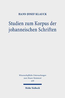 E-Book (pdf) Studien zum Korpus der johanneischen Schriften von Hans-Josef Klauck