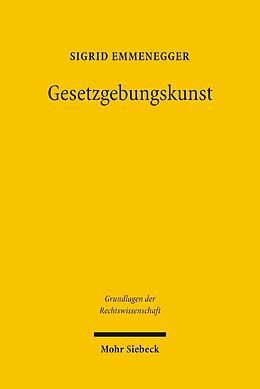 E-Book (pdf) Gesetzgebungskunst von Sigrid Emmenegger