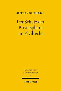 E-Book (pdf) Der Schutz der Privatsphäre im Zivilrecht von Stephan Balthasar