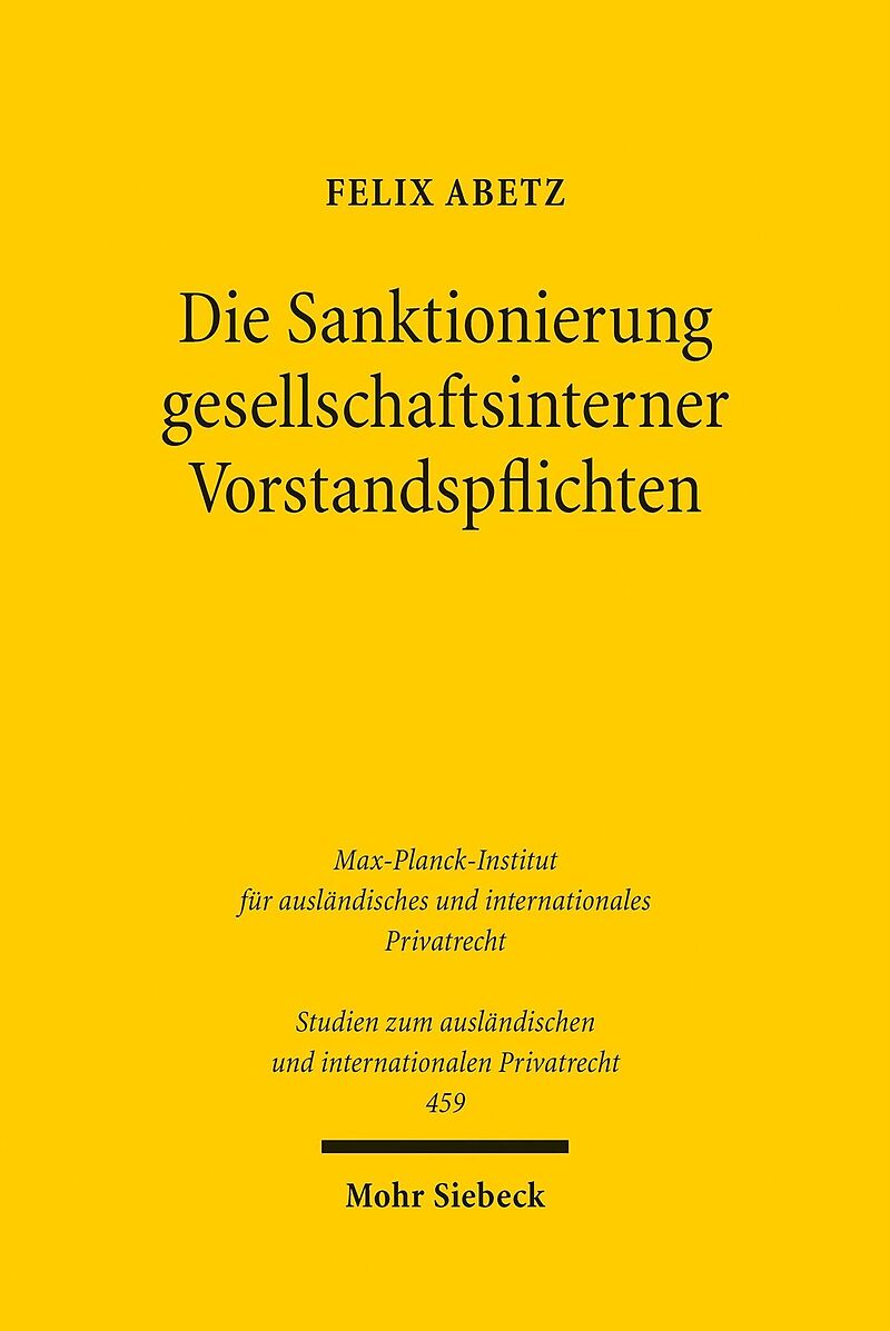 Die Sanktionierung gesellschaftsinterner Vorstandspflichten