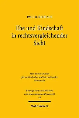 E-Book (pdf) Ehe und Kindschaft in rechtsvergleichender Sicht von Paul H Neuhaus