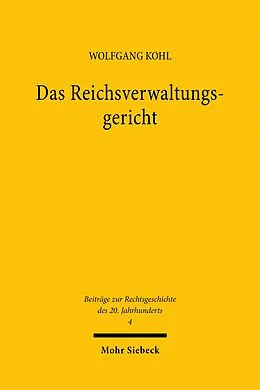 E-Book (pdf) Das Reichsverwaltungsgericht von Wolfgang Kohl
