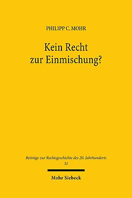 E-Book (pdf) Kein Recht zur Einmischung? von Philipp C. Mohr