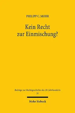 E-Book (pdf) Kein Recht zur Einmischung? von Philipp C. Mohr