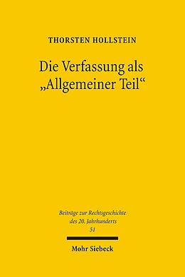 E-Book (pdf) Die Verfassung als &quot;Allgemeiner Teil&quot; von Thorsten Hollstein
