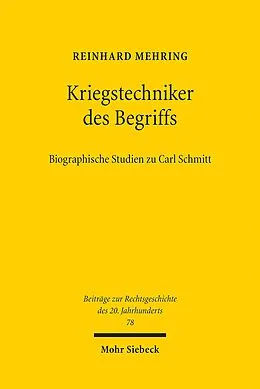 E-Book (pdf) Kriegstechniker des Begriffs von Reinhard Mehring