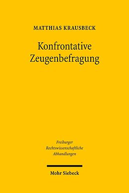 E-Book (pdf) Konfrontative Zeugenbefragung von Matthias Krausbeck
