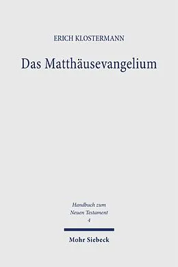 E-Book (pdf) Das Matthäusevangelium von Erich Klostermann