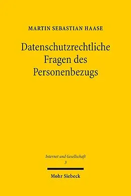 E-Book (pdf) Datenschutzrechtliche Fragen des Personenbezugs von Martin Sebastian Haase