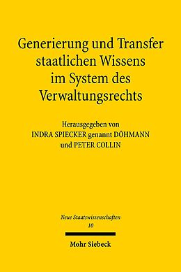 E-Book (pdf) Generierung und Transfer staatlichen Wissens im System des Verwaltungsrechts von 