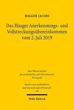 E-Book (pdf) Das Haager Anerkennungs- und Vollstreckungsübereinkommen vom 2. Juli 2019 von Holger Jacobs