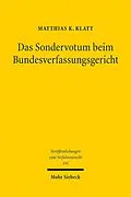 E-Book (pdf) Das Sondervotum beim Bundesverfassungsgericht von Matthias K. Klatt