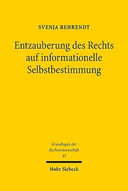 E-Book (pdf) Entzauberung des Rechts auf informationelle Selbstbestimmung von Svenja Behrendt