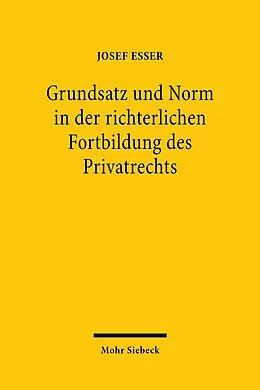 E-Book (pdf) Grundsatz und Norm in der richterlichen Fortbildung des Privatrechts von Josef Esser
