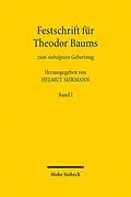 E-Book (pdf) Festschrift für Theodor Baums zum siebzigsten Geburtstag von 