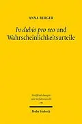 E-Book (pdf) In dubio pro reo und Wahrscheinlichkeitsurteile von Anna Berger