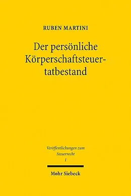 E-Book (pdf) Der persönliche Körperschaftsteuertatbestand von Ruben Martini